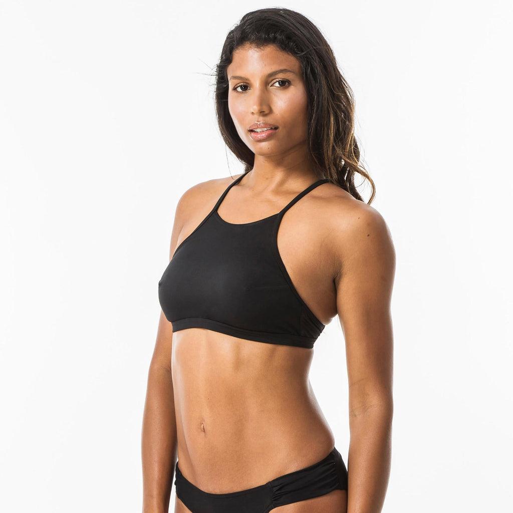 Olaian Andrea, Surfing Swimsuit Crop Top with Padded Cups, Women's